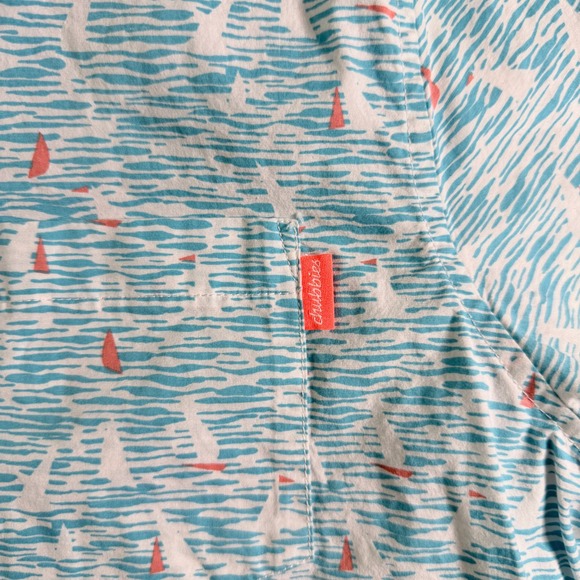 Chubbies Short Sleeve Button Up Shirt Sailboat Wave Print Mens Large (read) - Picture 3 of 10
